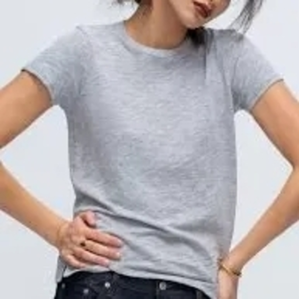 ATM Anthony Thomas Melillo Womens Size S/M Light Gray Short Sleeve Tee